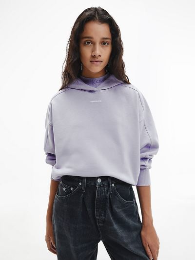 Calvin Klein Ruhák HU568009 | Calvin Klein Organic Cotton Női Kapucnis Pulóver Lila